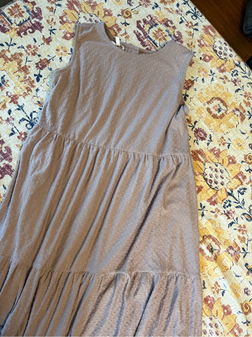 Maurices Sleeveless Tiered Dress in Taupe